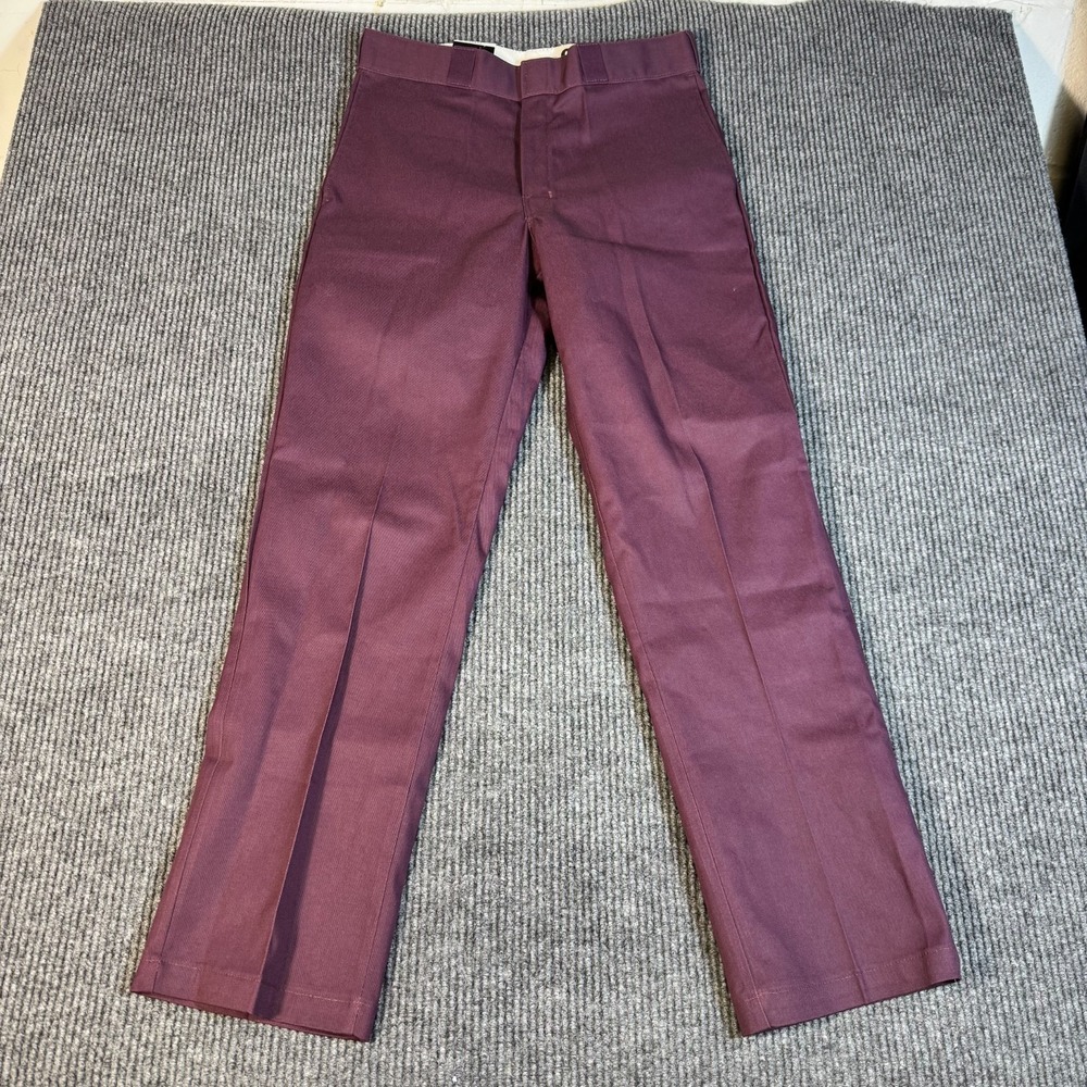 Dickies 874‎ Work Pant Mens Size 33x32 Maroon Straight Leg Original Fit Burgundy